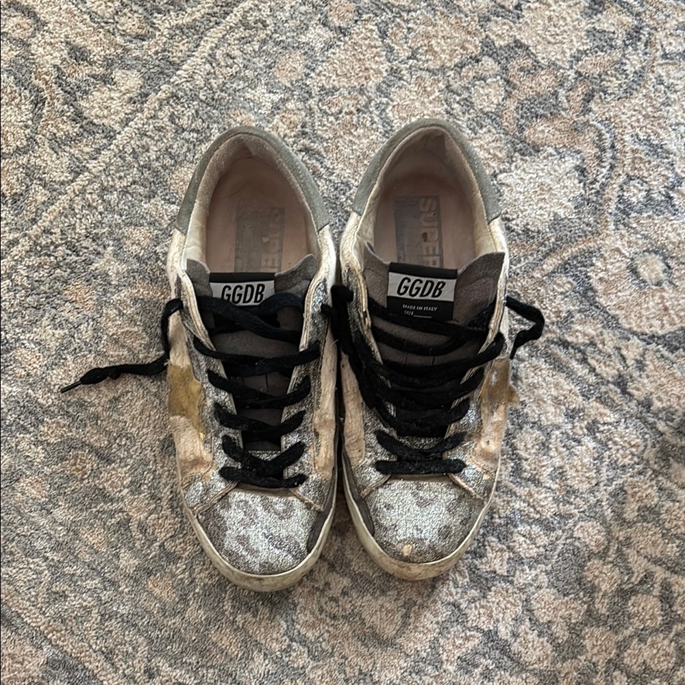 Golden goose superstar leopard print sneakers